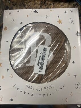 Monogram Burlap Party Banner - Welcome Baby